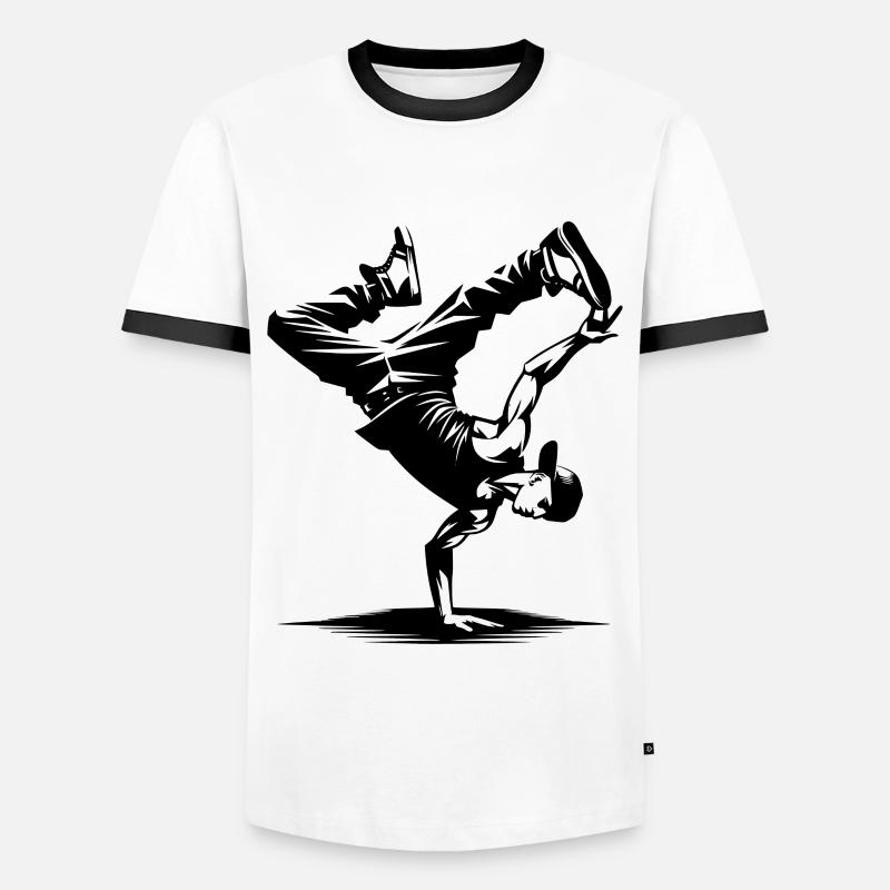 Breakdancing - Men's Ringer Shirt - white/black