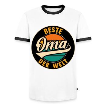 Grandmother Best Grandma - Men's Ringer Shirt - white/black - Front - AI Model Female 172 light (172cm) & AI Model Male 178 dark (178cm)