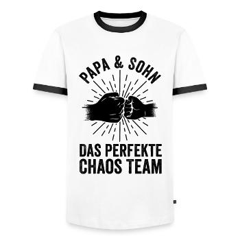 Father Dad And Son - Men's Ringer Shirt - white/black - Front - AI Model Female 172 light (172cm) & AI Model Male 178 dark (178cm)