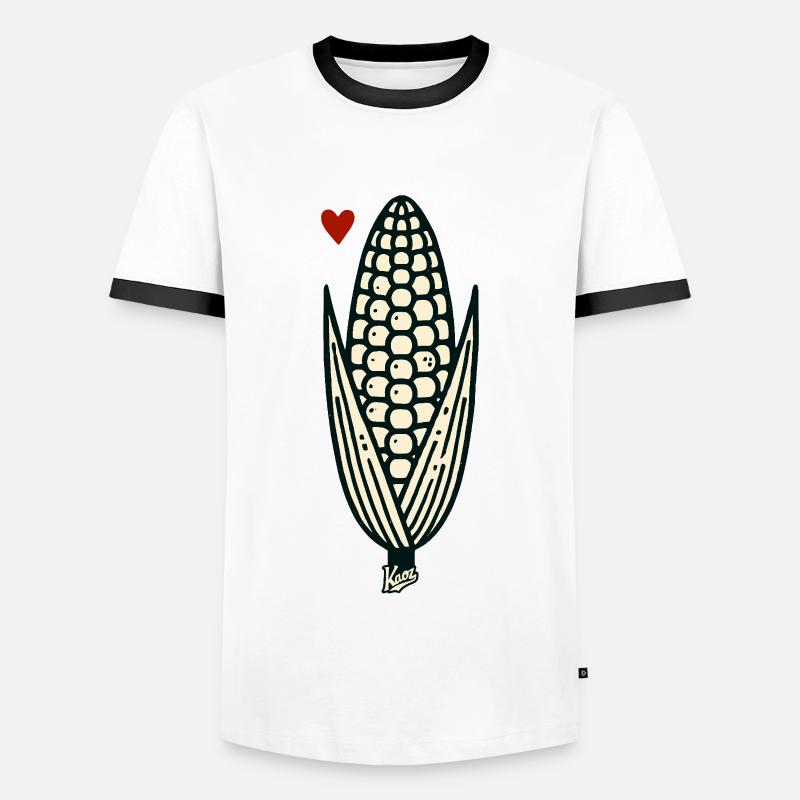 Corncob - Men's Ringer Shirt - white/black