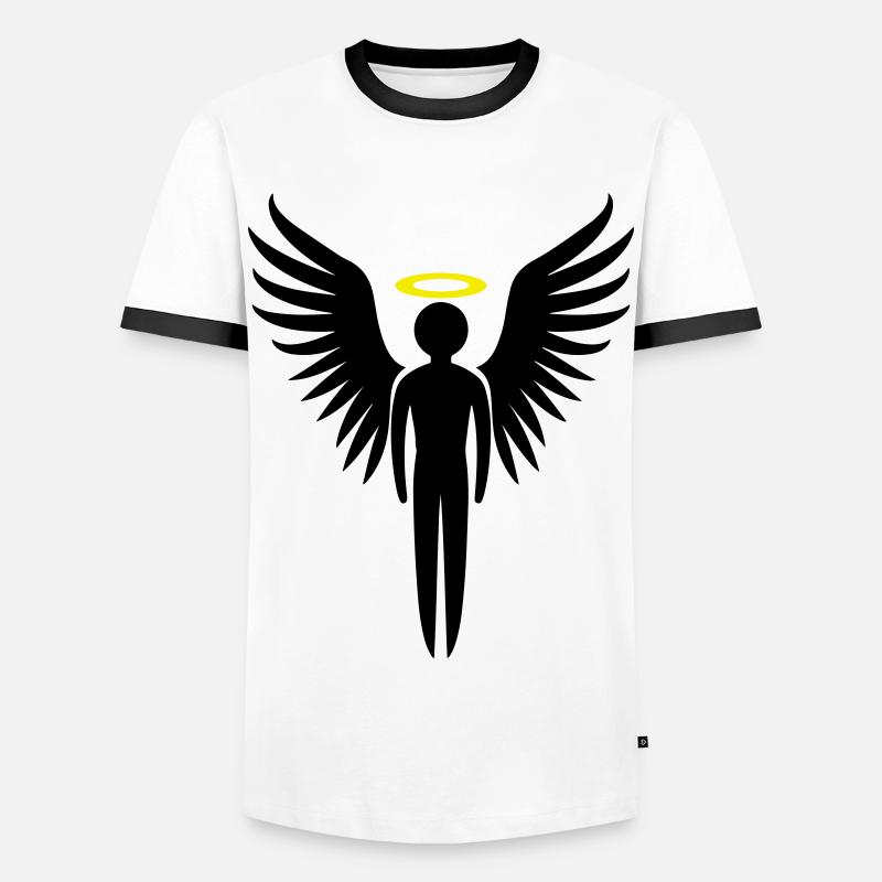 Engel Symbol - Männer Kontrast-T-Shirt - Weiß/Schwarz