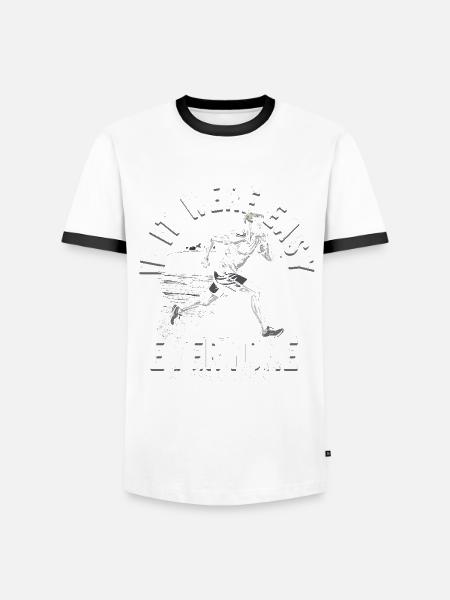 Sprint Leichtathletik Sprinten - Männer Kontrast-T-Shirt - Weiß/Schwarz