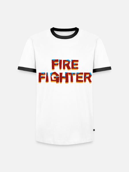 Feuerwehr - Männer Kontrast-T-Shirt - Weiß/Schwarz