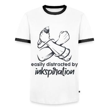 Poésie Slam Encre Stimulation Slam Poésie - T-shirt contrasté Homme - blanc/noir - Devant - AI Model Female 172 light (172cm) & AI Model Male 178 dark (178cm)