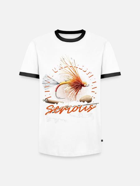 Fliegenfischen Fliegenangler - Männer Kontrast-T-Shirt - Weiß/Schwarz