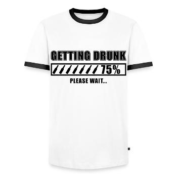 We're Getting Drunk Team Bride Lustiges JGA - Männer Kontrast-T-Shirt - Weiß/Schwarz - Vorne - AI Model Female 172 light (172cm) & AI Model Male 178 dark (178cm)