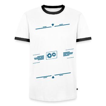 Avez-vous mis un billet ? Soutien informatique - T-shirt contrasté Homme - blanc/noir - Devant - AI Model Female 172 light (172cm) & AI Model Male 178 dark (178cm)