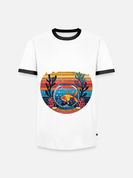 Aquarium Aquaristik - Männer Kontrast-T-Shirt - Weiß/Schwarz