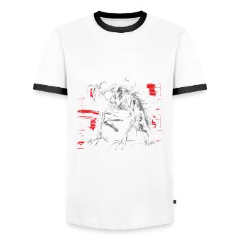 Wendigo Kryptide Cryptid - Männer Kontrast-T-Shirt - Weiß/Schwarz - Vorne - AI Model Female 172 light (172cm) & AI Model Male 178 dark (178cm)