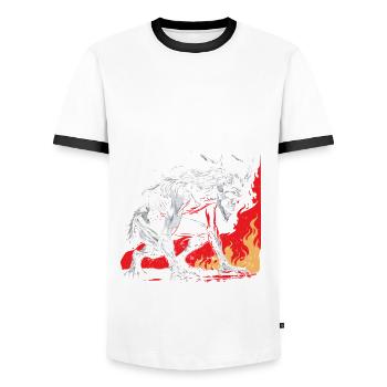 Wendigo Kryptide Cryptid - Männer Kontrast-T-Shirt - Weiß/Schwarz - Vorne - AI Model Female 172 light (172cm) & AI Model Male 178 dark (178cm)