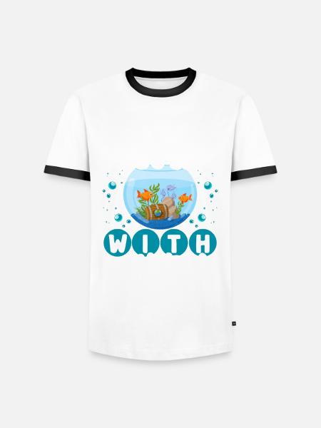 Aquarium Aquaristik - Männer Kontrast-T-Shirt - Weiß/Schwarz