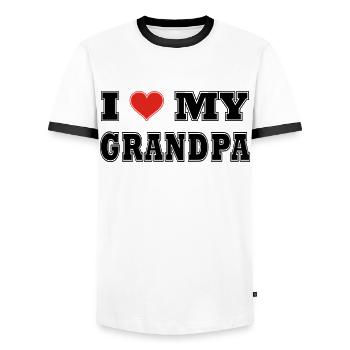 Ich liebe Opa I Love Opa - Männer Kontrast-T-Shirt - Weiß/Schwarz - Vorne - AI Model Female 172 light (172cm) & AI Model Male 178 dark (178cm)