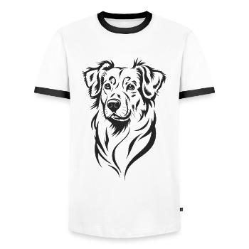 Dog Lover Loyal Companion - Men's Ringer Shirt - white/black - Front - AI Model Female 172 light (172cm) & AI Model Male 178 dark (178cm)