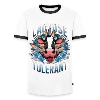 Tolérants au lactose Amateurs de lait - T-shirt contrasté Homme - blanc/noir - Devant - AI Model Female 172 light (172cm) & AI Model Male 178 dark (178cm)