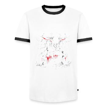 Wendigo Cryptid Face The Beast Become The Legend - Männer Kontrast-T-Shirt - Weiß/Schwarz - Vorne - AI Model Female 172 light (172cm) & AI Model Male 178 dark (178cm)