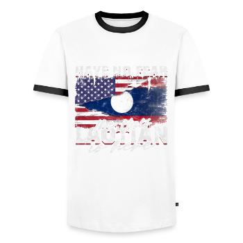 Laos Have No Feat The Half Loatian Is Here - Männer Kontrast-T-Shirt - Weiß/Schwarz - Vorne - AI Model Female 172 light (172cm) & AI Model Male 178 dark (178cm)