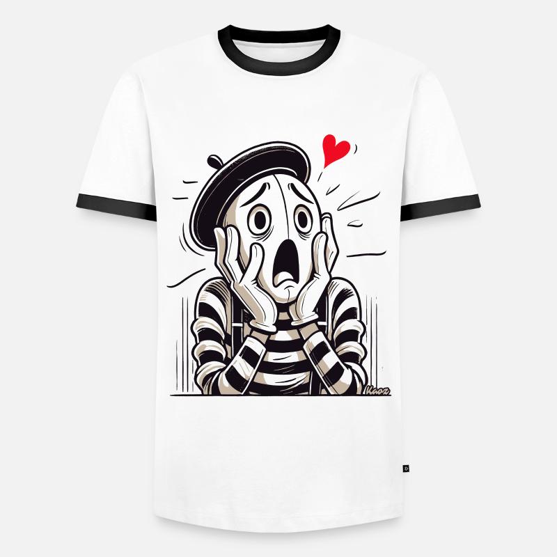 Dramatischer Pantomime – Liebe oder Verzweiflung? - Männer Kontrast-T-Shirt - Weiß/Schwarz