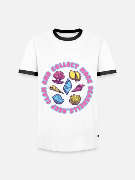 Muschelsammler Muscheln - Männer Kontrast-T-Shirt - Weiß/Schwarz
