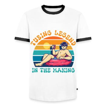 River Tubing Inner Tubing Bumper Tubing Legend - Männer Kontrast-T-Shirt - Weiß/Schwarz - Vorne - AI Model Female 172 light (172cm) & AI Model Male 178 dark (178cm)