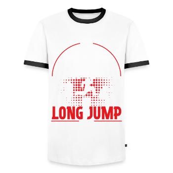 Weitsprung Gravity Is Just A Hurdle In Long Jump - Men's Ringer Shirt - white/black - Front - AI Model Female 172 light (172cm) & AI Model Male 178 dark (178cm)