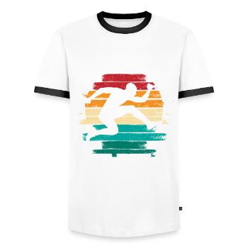 Long Jump Sky's Not The Limit The Pit Is - Men's Ringer Shirt - white/black - Front - AI Model Female 172 light (172cm) & AI Model Male 178 dark (178cm)