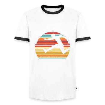 Long Jump Long Jump Making Gravity My Ally - Men's Ringer Shirt - white/black - Front - AI Model Female 172 light (172cm) & AI Model Male 178 dark (178cm)