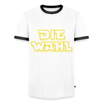 Widerstehe der braunen Seite - Die Wahl du hast - Männer Kontrast-T-Shirt - Weiß/Schwarz - Vorne - AI Model Female 172 light (172cm) & AI Model Male 178 dark (178cm)