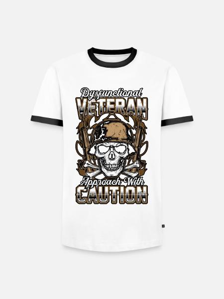 Dysfunktionaler Veteran - Männer Kontrast-T-Shirt - Weiß/Schwarz