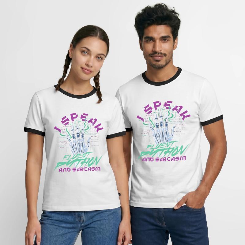 Computerlinguist Fluent Python And Sarcasm Männer Kontrast-T-Shirt