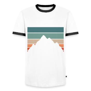 Un géologue fait vibrer mon monde - T-shirt contrasté Homme - blanc/noir - Devant - AI Model Female 172 light (172cm) & AI Model Male 178 dark (178cm)