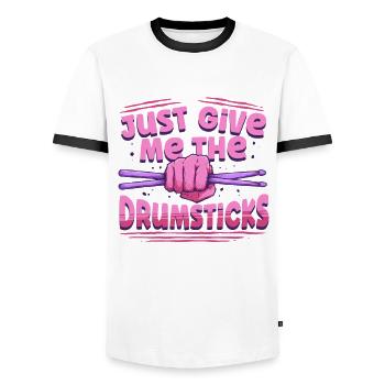 Cardio Drummer Kardio Trommeln - Männer Kontrast-T-Shirt - Weiß/Schwarz - Vorne - AI Model Female 172 light (172cm) & AI Model Male 178 dark (178cm)