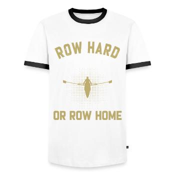 Rameur Row Hard - T-shirt contrasté Homme - blanc/noir - Devant - AI Model Female 172 light (172cm) & AI Model Male 178 dark (178cm)