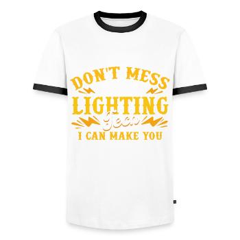 Lighting Technician Lighting Technician - Men's Ringer Shirt - white/black - Front - AI Model Female 172 light (172cm) & AI Model Male 178 dark (178cm)