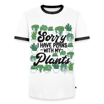 Plant Lover Gardening Sorry I Have - Männer Kontrast-T-Shirt - Weiß/Schwarz - Vorne - AI Model Female 172 light (172cm) & AI Model Male 178 dark (178cm)
