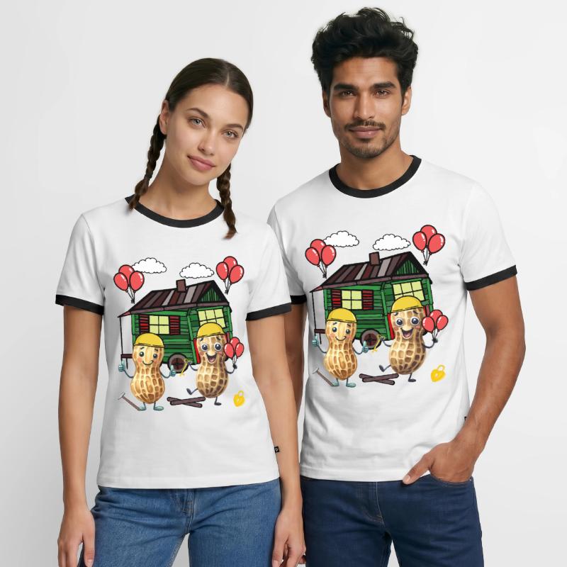 Peanuts Constructeur de maison Constructeur Remorque de construction Maison propre Maison T-shirt contrasté Homme