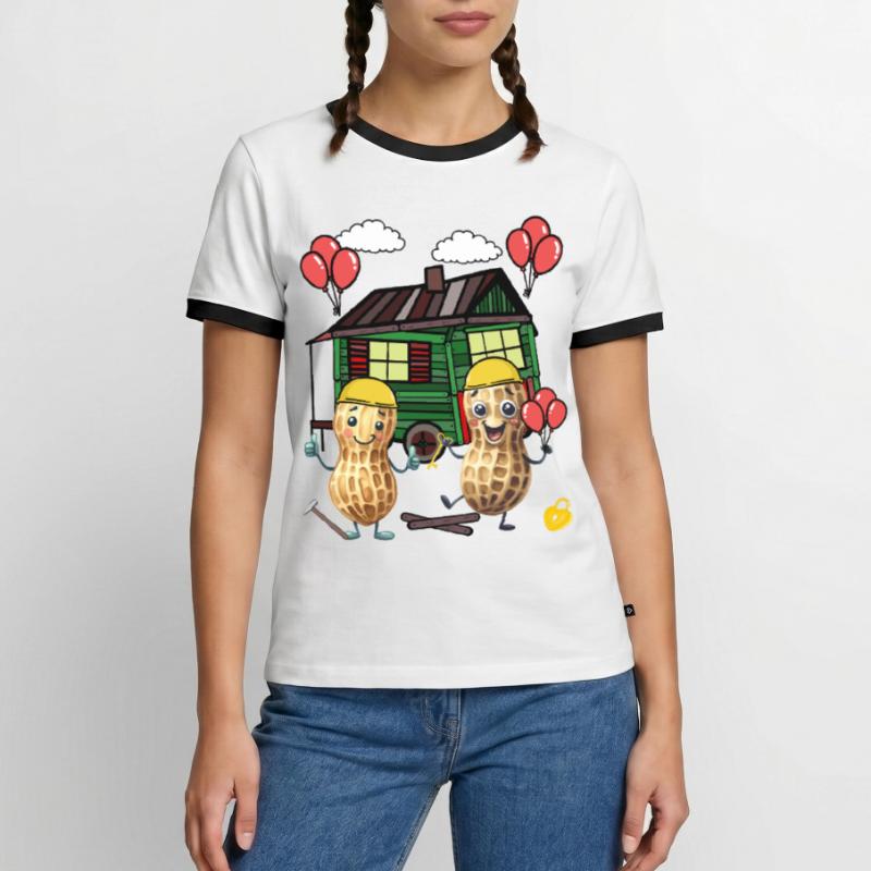 Peanuts Constructeur de maison Constructeur Remorque de construction Maison propre Maison T-shirt contrasté Homme