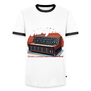 Synthesizer Life Is A Waveform Modulate It - Men's Ringer Shirt - white/black - Front - AI Model Female 172 light (172cm) & AI Model Male 178 dark (178cm)
