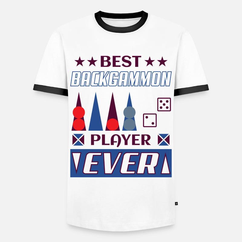 Backgammon Spiel - Männer Kontrast-T-Shirt - Weiß/Schwarz