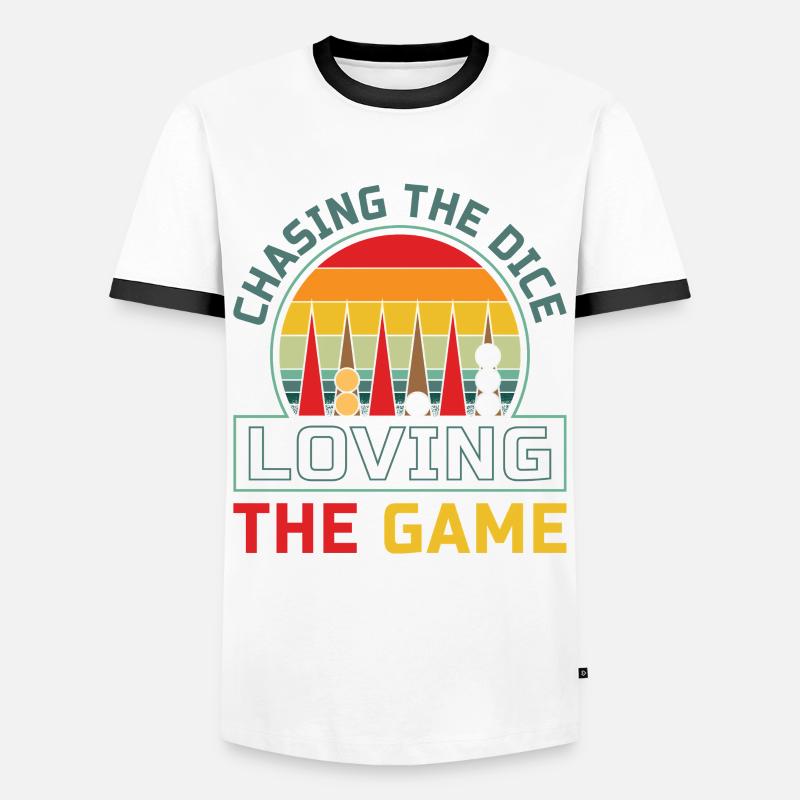 Backgammon Spiel - Männer Kontrast-T-Shirt - Weiß/Schwarz