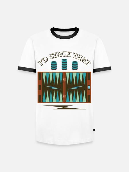 Backgammon Spiel - Männer Kontrast-T-Shirt - Weiß/Schwarz