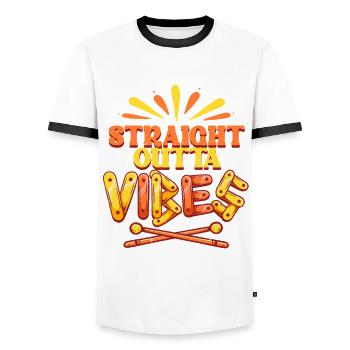 Vibraphone Marimba - T-shirt contrasté Homme - blanc/noir - Devant - AI Model Female 172 light (172cm) & AI Model Male 178 dark (178cm)