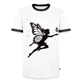 Magical Elf – Fairy Magic in the Moonlight - Men's Ringer Shirt - white/black - Front - AI Model Female 172 light (172cm) & AI Model Male 178 dark (178cm)