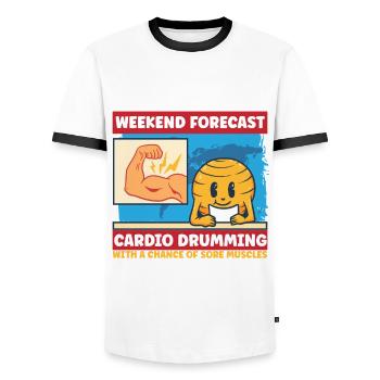 Cardio Drummer Kardio Trommeln - Männer Kontrast-T-Shirt - Weiß/Schwarz - Vorne - AI Model Female 172 light (172cm) & AI Model Male 178 dark (178cm)