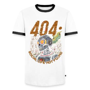 Informatiker Social Life Not Found - Männer Kontrast-T-Shirt - Weiß/Schwarz - Vorne - AI Model Female 172 light (172cm) & AI Model Male 178 dark (178cm)