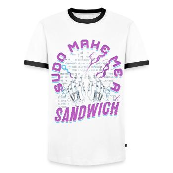 Informatiker Sudo Make Me A Sandwich - Männer Kontrast-T-Shirt - Weiß/Schwarz - Vorne - AI Model Female 172 light (172cm) & AI Model Male 178 dark (178cm)