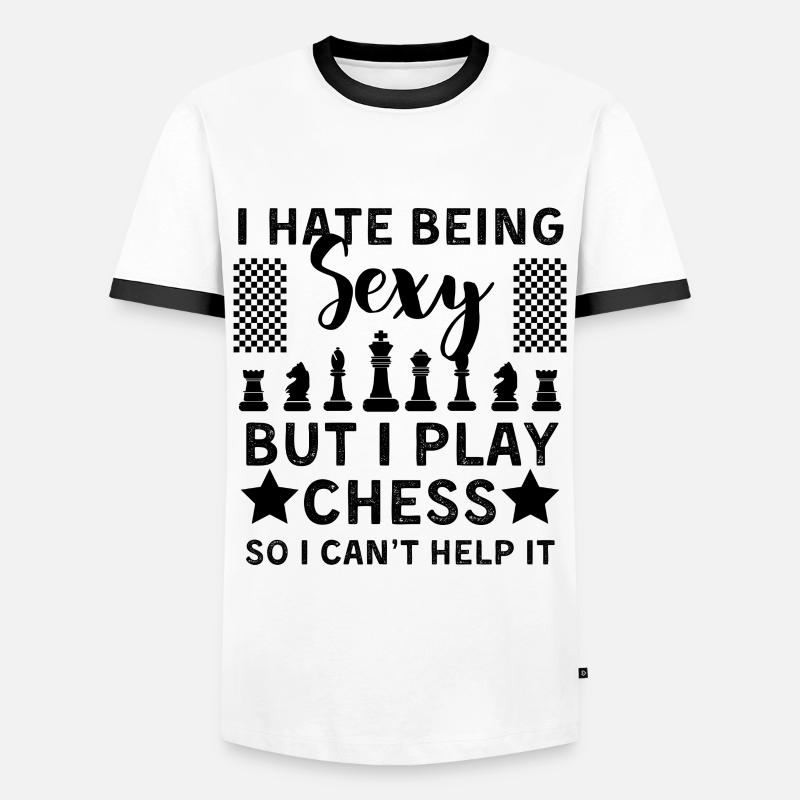 Funny Chess Player Design Chess - Men's Ringer Shirt - white/black