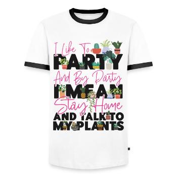 Plant Lover Gardening I Like To - Männer Kontrast-T-Shirt - Weiß/Schwarz - Vorne - AI Model Female 172 light (172cm) & AI Model Male 178 dark (178cm)