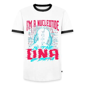 Bioinformatician Nucleotide In The DNA Of Data - Men's Ringer Shirt - white/black - Front - AI Model Female 172 light (172cm) & AI Model Male 178 dark (178cm)