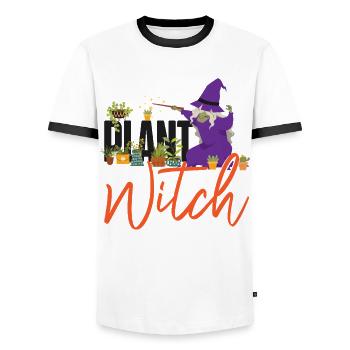 Plant Lover Gardening Halloween - Men's Ringer Shirt - white/black - Front - AI Model Female 172 light (172cm) & AI Model Male 178 dark (178cm)