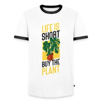 Plant Lover Gardening Monstera - Männer Kontrast-T-Shirt - Weiß/Schwarz - Vorne - AI Model Female 172 light (172cm) & AI Model Male 178 dark (178cm)